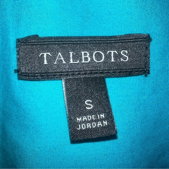 Talbots Popover V-Neck Tunic Top Coastal Preppy Casual Nautical Size S Teal Blue - Picture 7 of 9